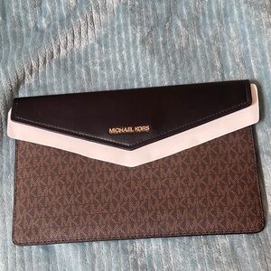 Michael Kors Black and Brown Women’s Envelope Clutch